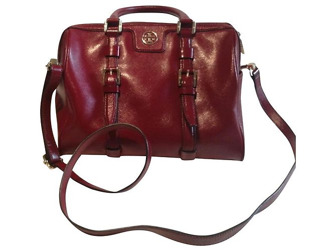 Tory Burch Bolsa vermelha em couro envernizado Vermelho