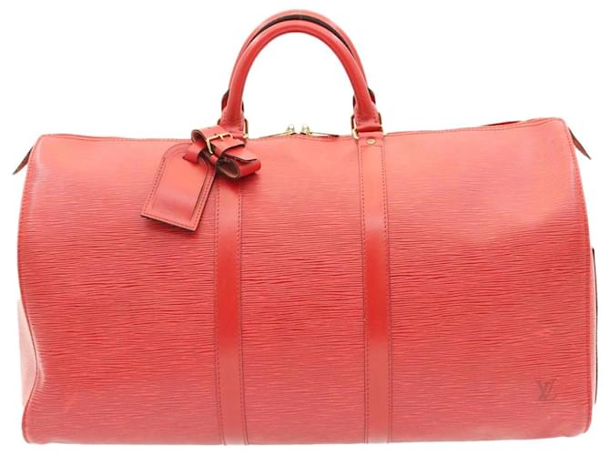 Louis Vuitton Keepall 50 Red Leather  ref.362088