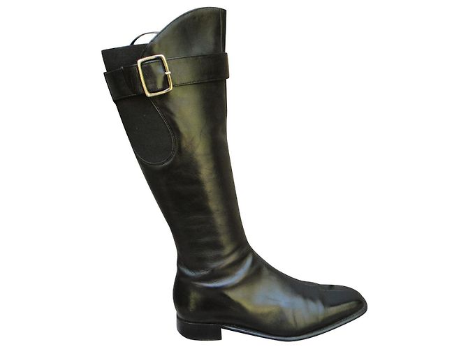 Botas de cuero Paraboot negras 36 Negro