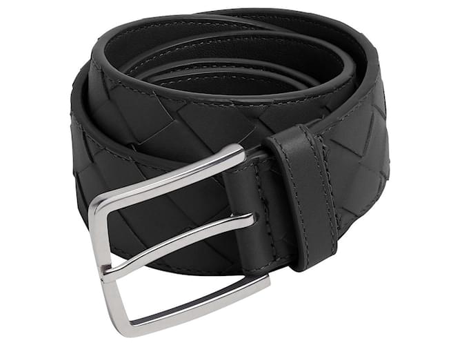 bottega veneta men belt new collection 2021 Black Leather  ref.362355