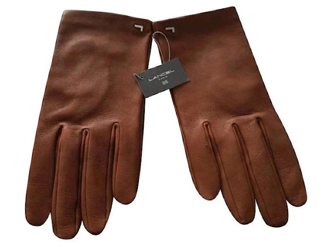 Lancel Gloves Light brown Leather  ref.362709