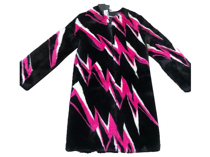 Philipp Plein Abrigo de visón Thunder negro rosa blanco Multicolor