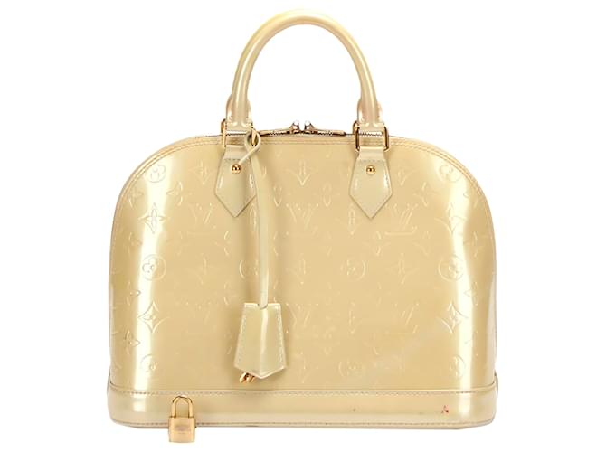 Louis Vuitton Vernis Alma MM Cream Bag - ADL1233