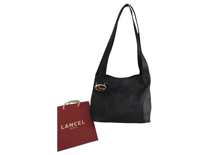 Adjani Borsa Lancel in pelle blu navy con cerniera