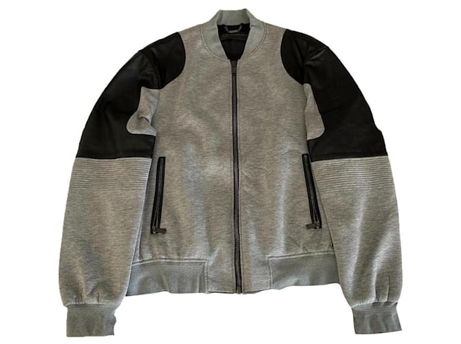 Gianni Versace Blazers Jackets Grey Leather Cotton  ref.363040
