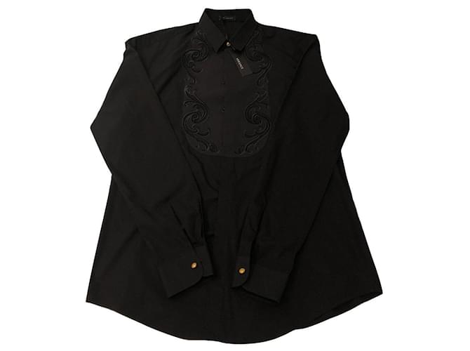 Gianni Versace chemises Coton Noir  ref.363044