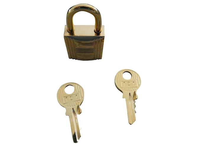 Hermès padlock in golden steel for kelly birkin victoria bag with dustbag