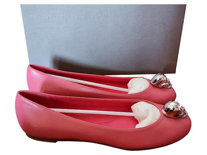 Alexander Mcqueen Ballerines neuves 37.5 UE Cuir Rose  ref.363126