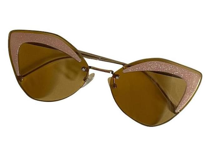 Fendi Sunglasses Pink Golden Metal Acetate  ref.363130