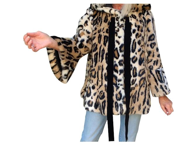 Autre Marque TWINSET Simona Barbieri faux fur jacket Leopard print Synthetic  ref.363141