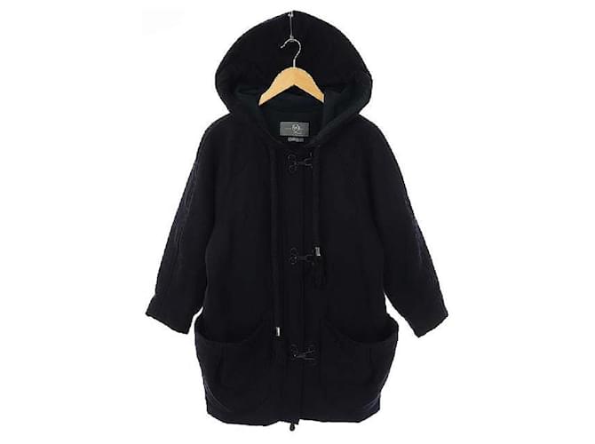 [Used] ALEXANDER MCQUEEN coat hood zip up wool blend 38 Black Cotton Nylon Rayon  ref.363178
