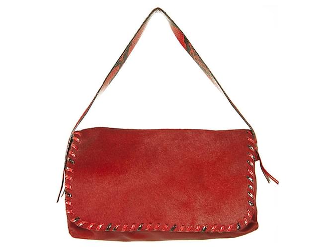 Emanuel Ungaro Handbags Red Pony-style calfskin  ref.363459