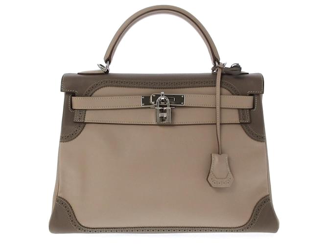 Hermès hermes kelly Grey Leather  ref.363467