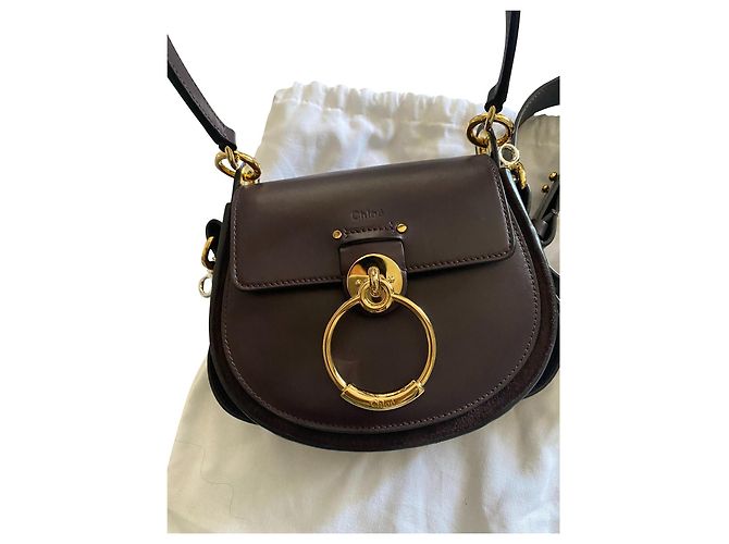 Borsa Chloé Tess in pelle rosso scuro Bordò