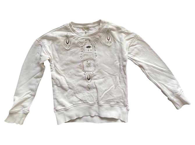 Kenzo Mädchen Pullover weiß Baumwolle 135 cm 