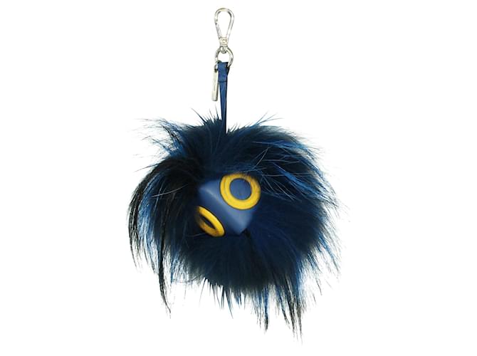 Fendi Blue Fur Monster Bag Charm  ref.363647