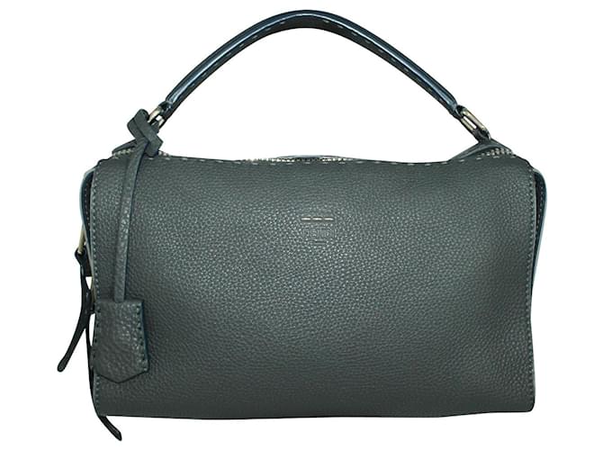 Fendi Bolso Selleria Roman Lei gris Cuero  ref.363653