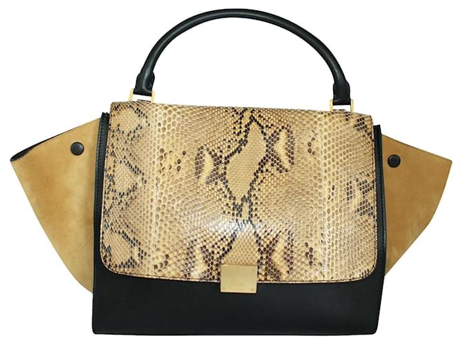 Céline Python Trapeze Handbag Multiple colors Leather  ref.363680