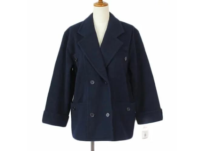 [Used] GIVENCHY ENFANTS Vintage P coat Pea coat Wool 150 Domestic regular navy blue navy kids [Vector old clothes] 210515 Polyester Nylon  ref.363749