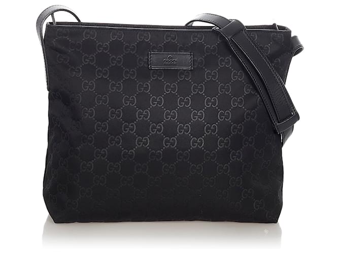 Gucci GG Nylon & Leather Backpack in Black for Men