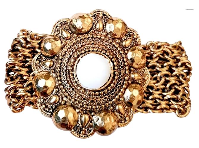 Pulseira Chanel vintage Dourado Aço Banhado a ouro  ref.364136