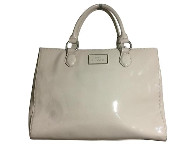 Lulu Guinness Amalia patent leather bag Medium Beige Cream  ref.364142