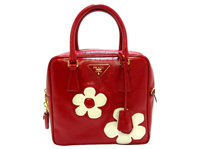 prada red patent leather handbag