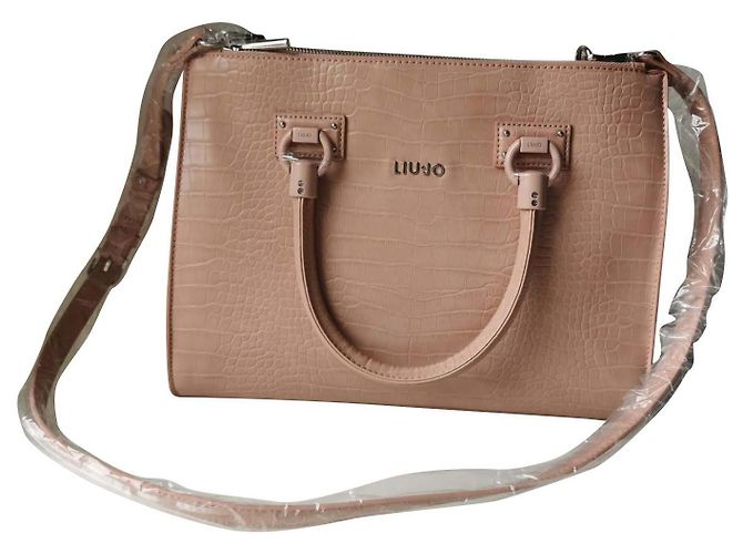 Liu.Jo Handtasche rosa Kunstleder Kroko-Optik Pink