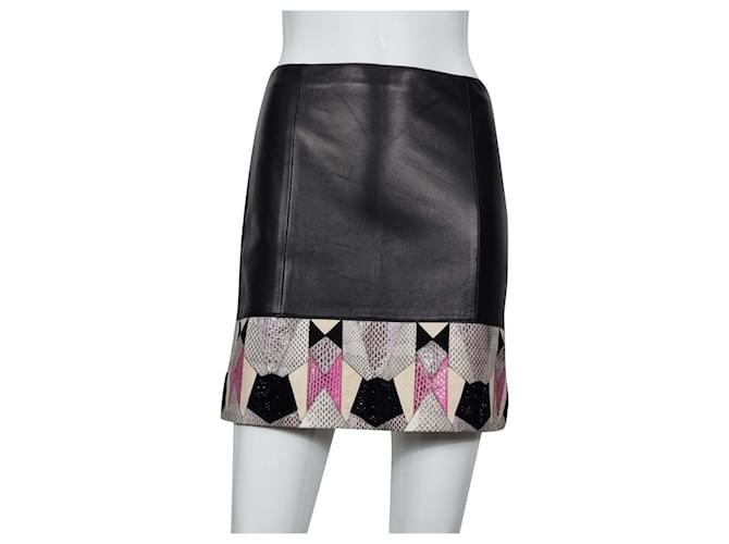Versace snakes leather skirt Black Exotic leather  ref.364398