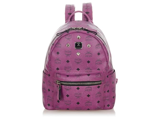 MCM Purple Visetos Stark Leather Backpack Pony style calfskin ref.364476 Joli Closet