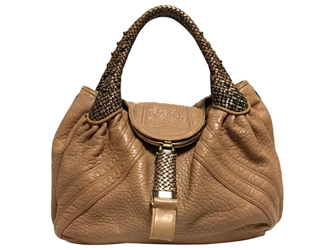 Spy Sac à main en cuir espion marron Fendi Veau façon poulain Marron clair  ref.364489