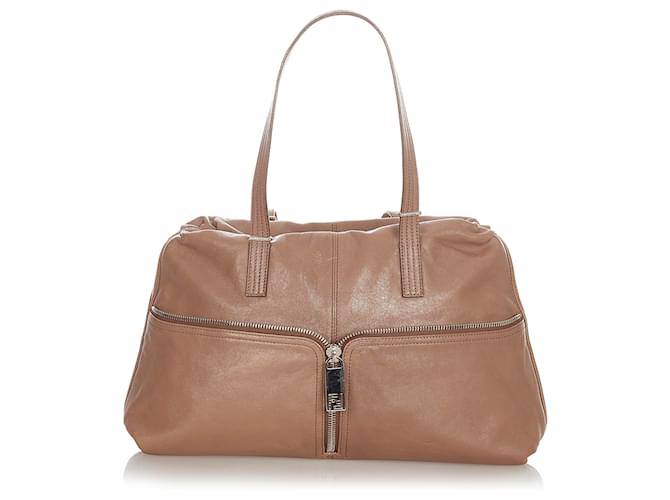 Fendi Brown Leather Shoulder Bag Pony-style calfskin  ref.364544