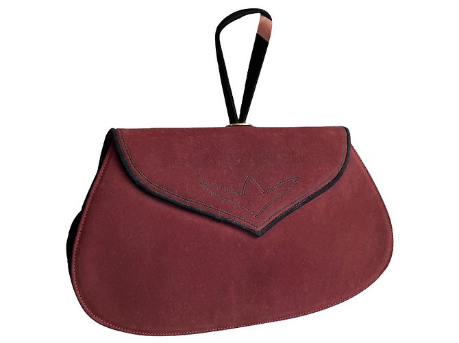 Bolsa Philippe Model Borgonha e Preta Alcantara Bordeaux