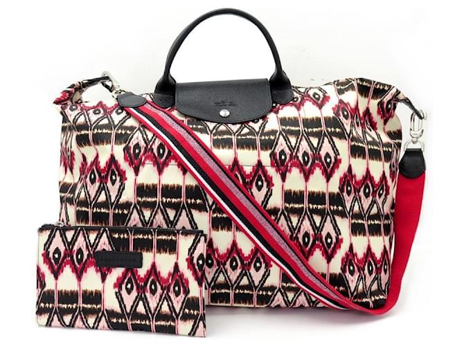 NEW LONGCHAMP LE PLIAGE IKAT L HAND TRAVEL BAG TRAVEL BAG Multiple colors Cloth ref.365021 Joli Closet