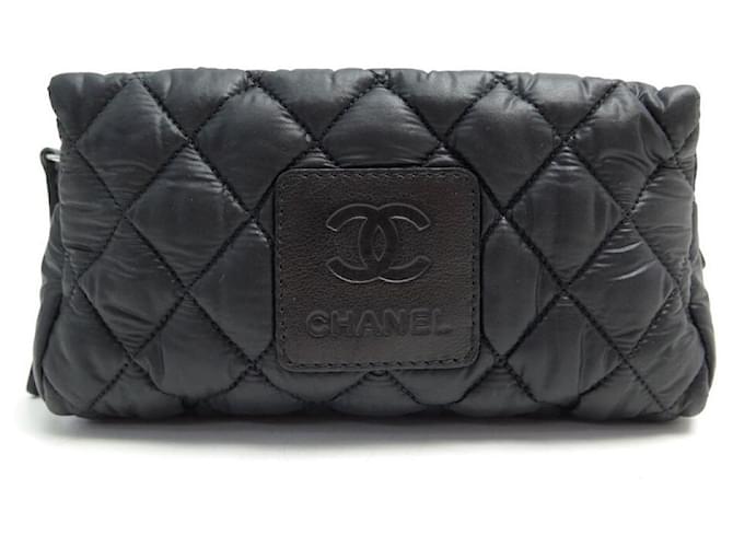 NEW CHANEL COCO COCOON POUCH TOILET BAG PM BLACK POUCH Cloth  ref.365149