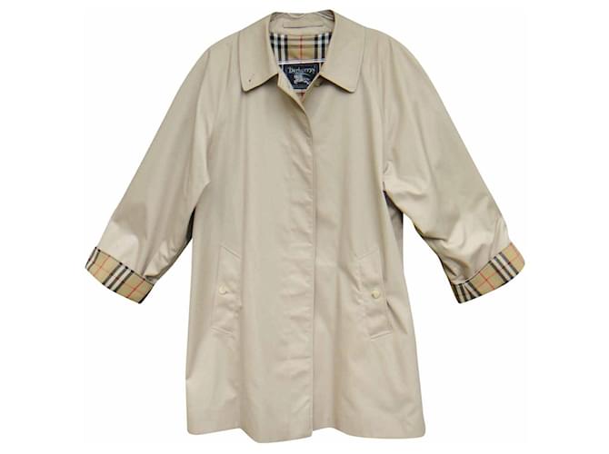 raincoat woman Burberry vintage size 46 Markfield model Beige Cotton Polyester  ref.365327
