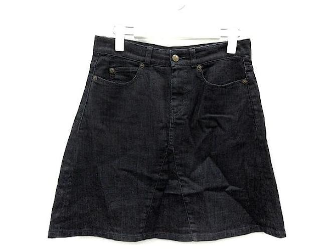 [Usado] Alexander McQueen ALEXANDER MCQUEEN LDN11 Saia jeans trapezoidal mini S Roxo escuro Algodão Poliuretano  ref.365338