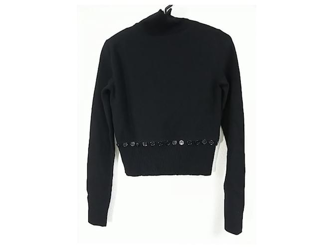 [Used] ALEXANDER McQUEEN Long-sleeved Sweater Size XS Ladies-Black Turtleneck Wool  ref.365344