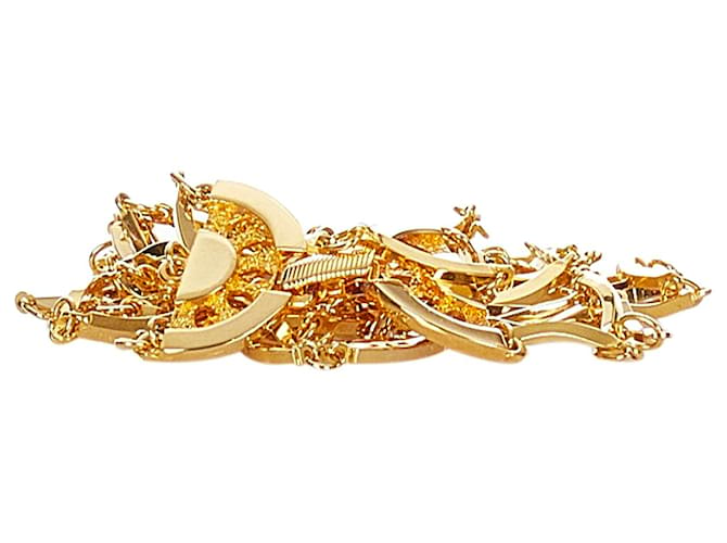 Yves Saint Laurent YSL Gold Metallkettengliedergürtel Golden  ref.365430