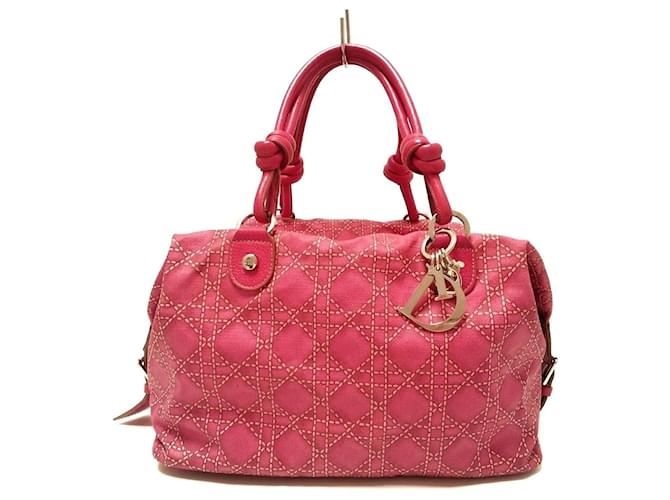 CHRISTIAN DIOR Lady Dior Fuchsia Pink Supple Medium Bag Tribal Strap  Goatskin | eBay