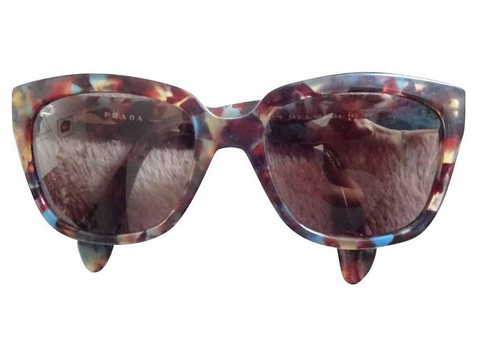 Prada SPR07P Sunglasses Brown Multicolour Acetate Blue Light brown Dark brown Navy blue