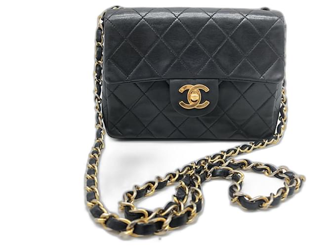 Chanel MinI Timeless bag Black Leather  ref.365907