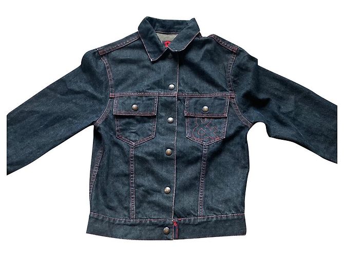 Giacca di jeans Dolce & Gabbana in cotone nero rosso blu navy azzurro Blu chiaro
