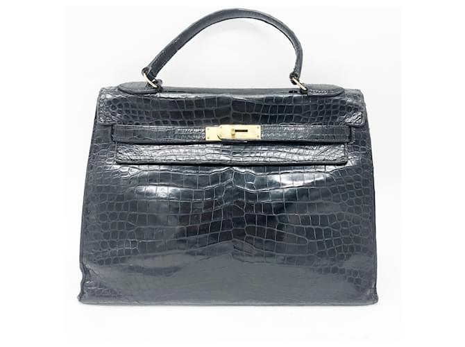 Hermès hermes kelly 32 Black Exotic leather  ref.365941