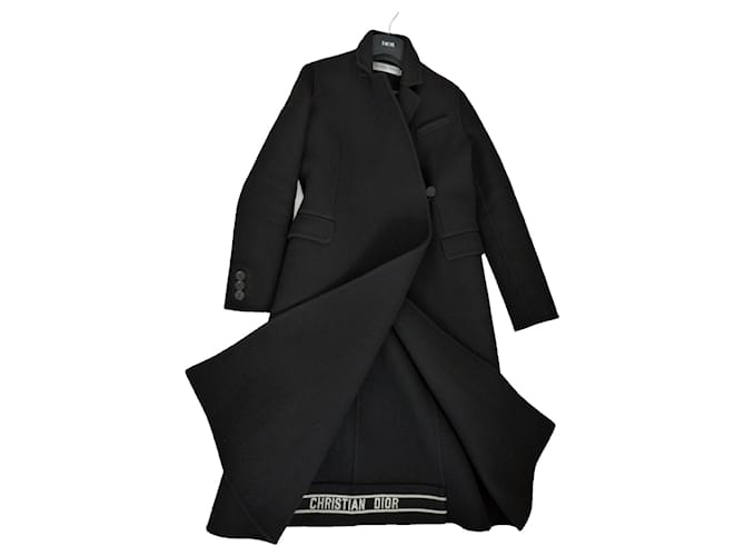Christian Dior Coat Black Wool ref.365949 Joli Closet