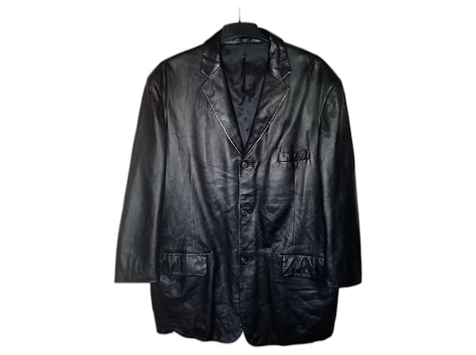 Autre Marque ALFANI Positano Macy's Black Leather Blazer  ref.365966