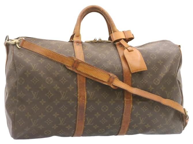 Louis Vuitton Monograma Keepall Bandouliere 50 Boston Bag M41416 Autenticação de LV 22616 Lona  ref.365994