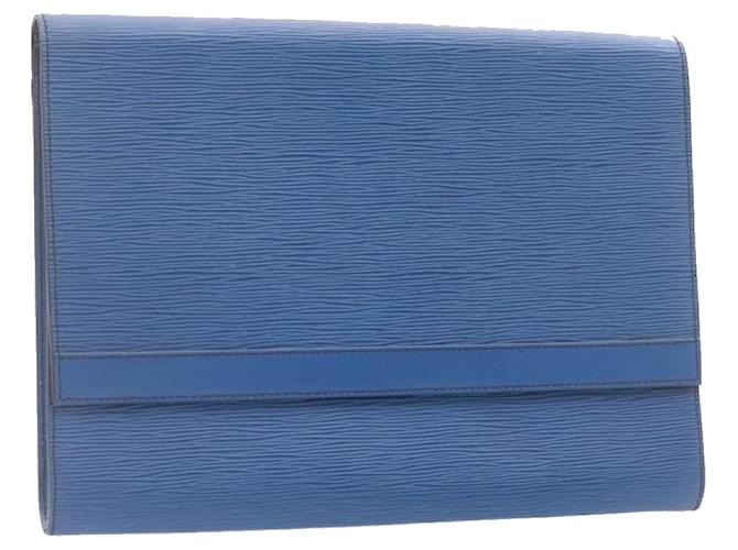 Bolsa Clutch LOUIS VUITTON Epi Pochette Amberop Azul M52585 Autenticação de LV 23919 Couro  ref.366012