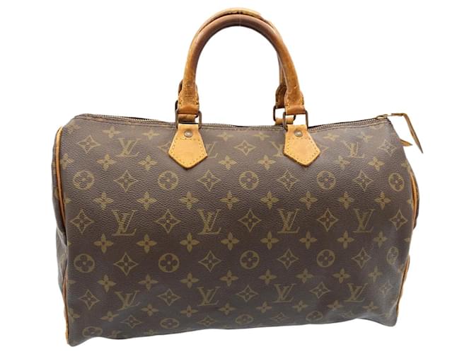 Louis Vuitton Monogram Speedy 35 handbag M41524 LV Auth 23822 Cloth  ref.366015