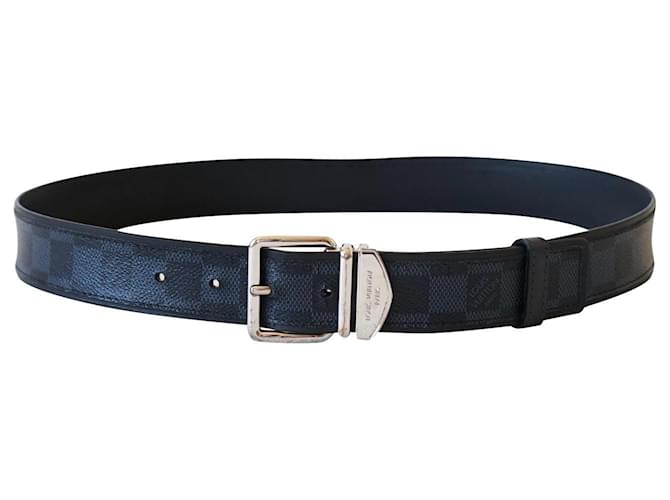Louis Vuitton Damier Graphite Black Gray Leather Belt